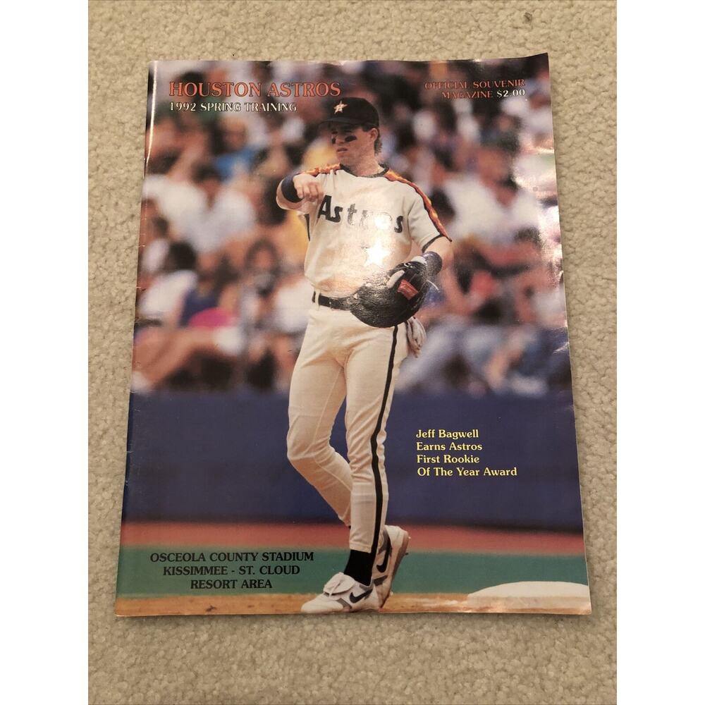 1992 Houston Astros Spring Training Baseball‎ Program Jeff Bagwell